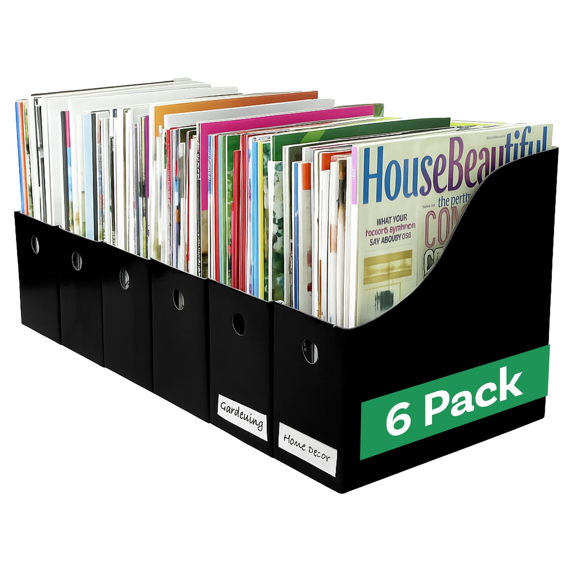Amazon.com : Evelots Magazine File Holder - Set of 6 Black
